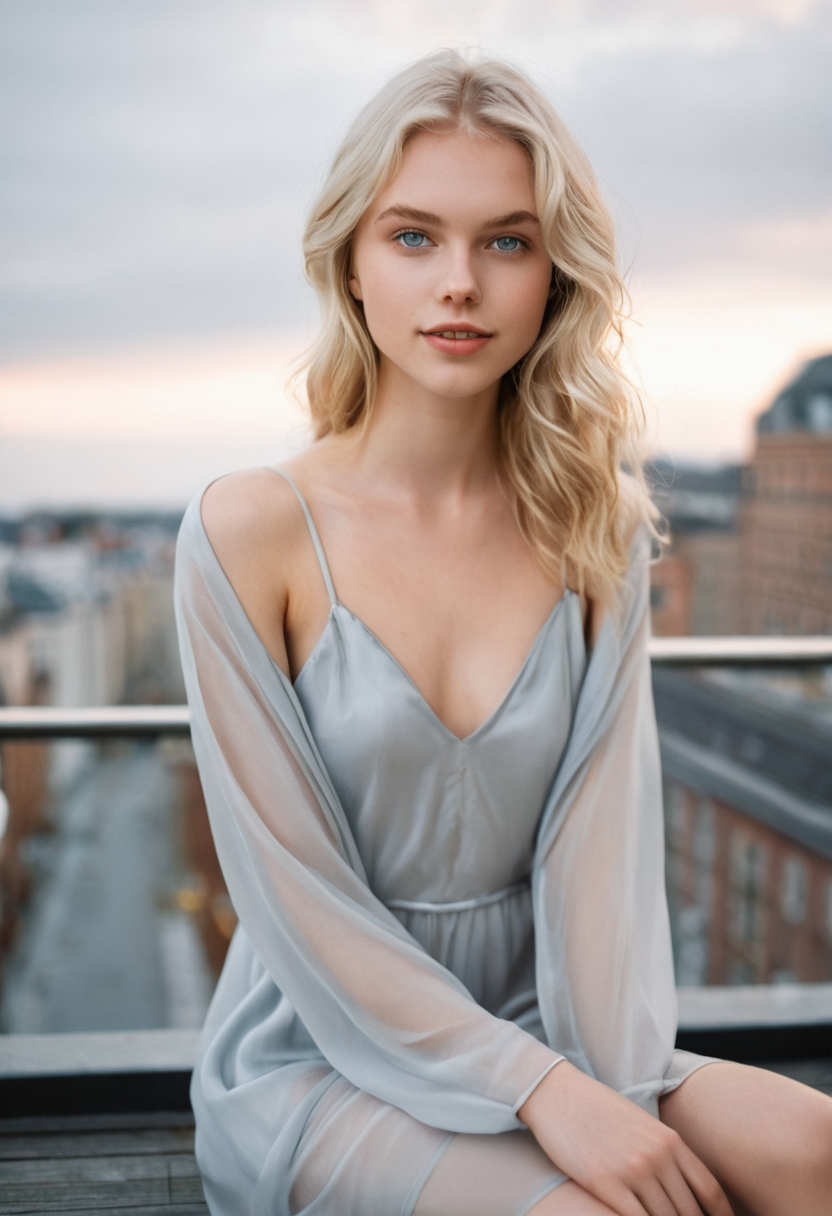 Dusk on the rooftop, silk against my skin...
